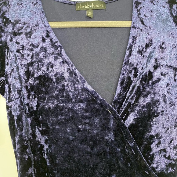 Velvet Faux Wrap Dress - Picture 3 of 5